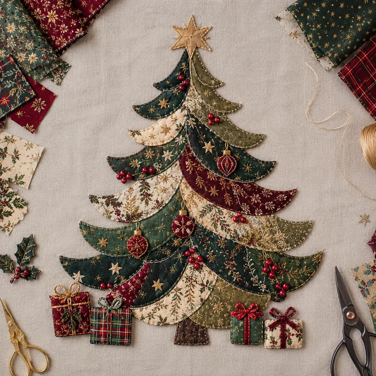 🎅Christmas Patchwork Fabric DIY Decor Kit