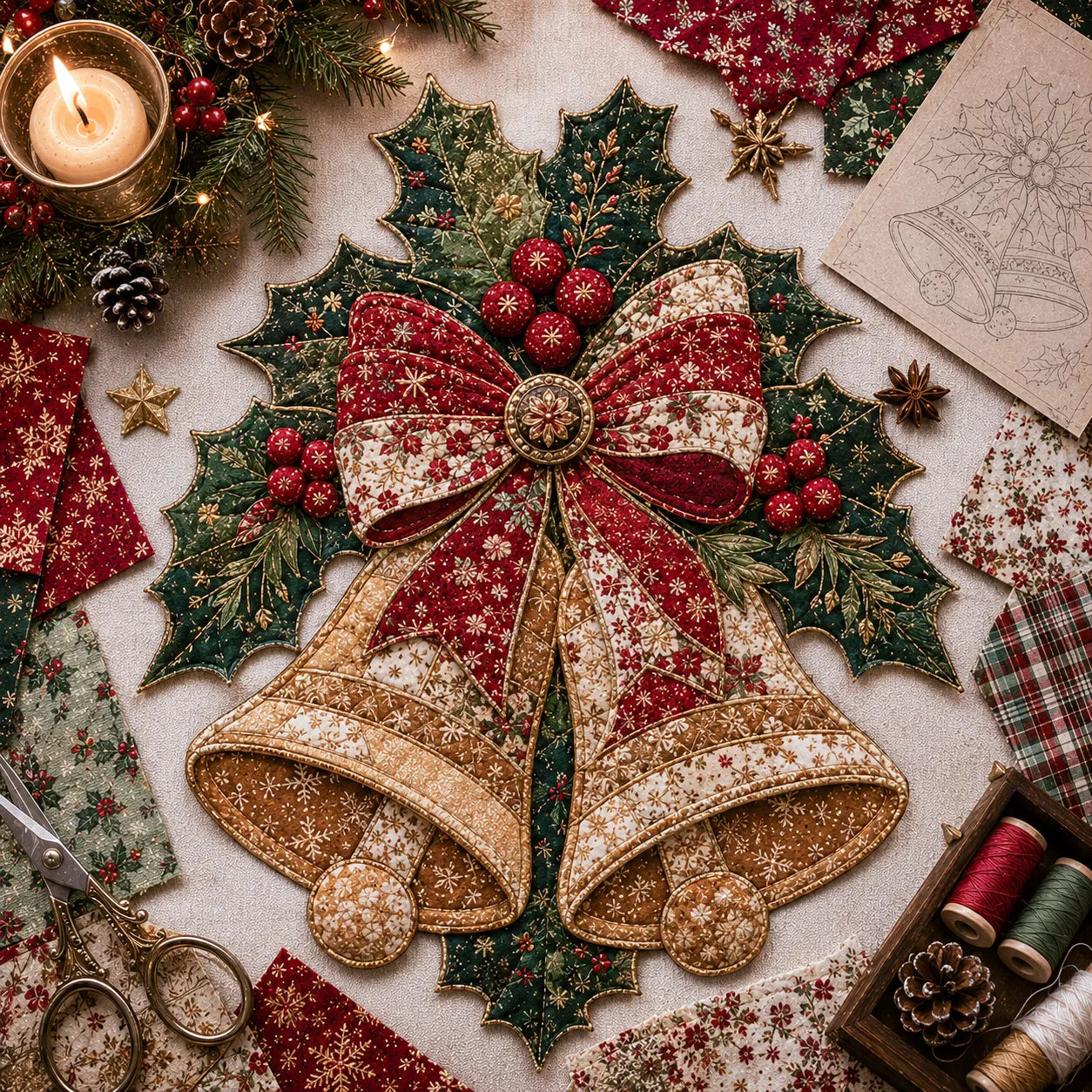 🎅Christmas Patchwork Fabric DIY Decor Kit