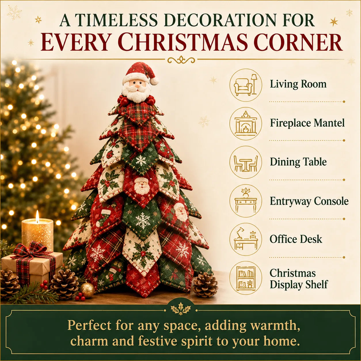 🔥LAST DAY 50% OFF - 🎄🧵DIY Quilted Christmas Tree Kit – Handmade Fabric Holiday Tabletop Tree Decor